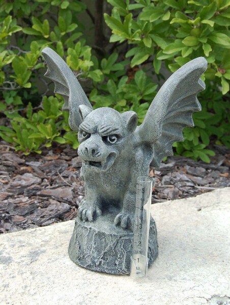 Tuscany gargoyle rain gauge is fun and functional sculpture statuary measure